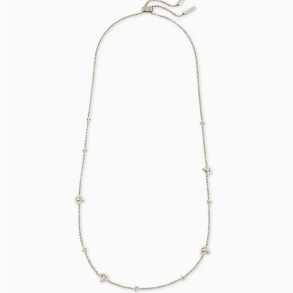 Kendra Scott Presleigh Love Knot Adjustable Necklace Silver - Picture 2 of 7